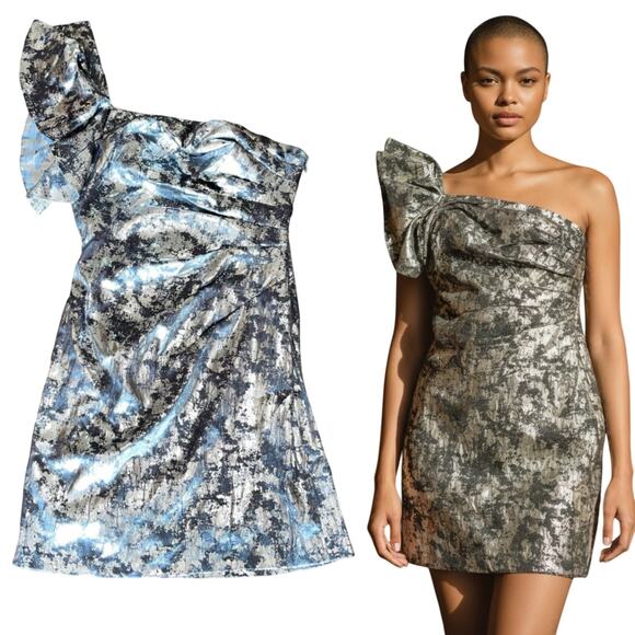 One Shoulder Y2K Dress Ruffle Ruched - Picture 9 of 10